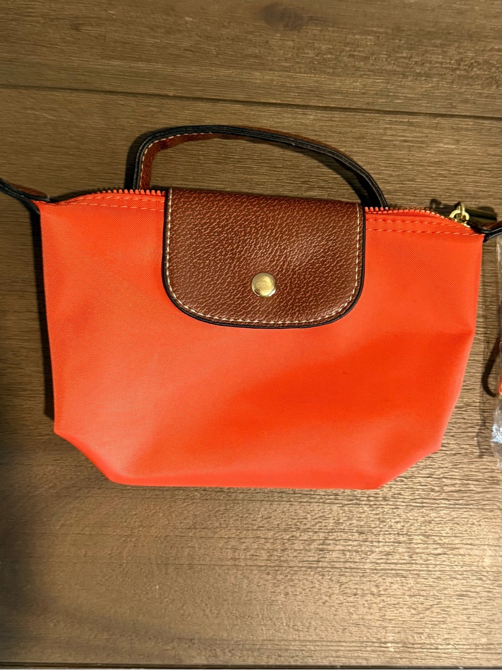 Mini Nylon Orange Crossbody Bag with Top Handle